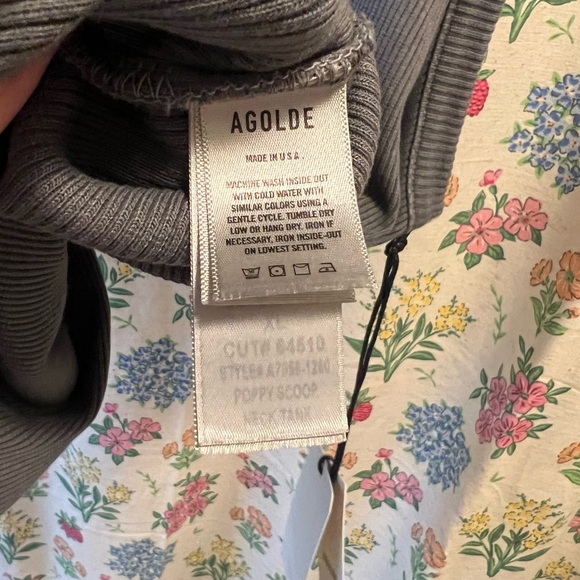 Agolde Gray Ribbed Tank Top - Picture 3 of 5